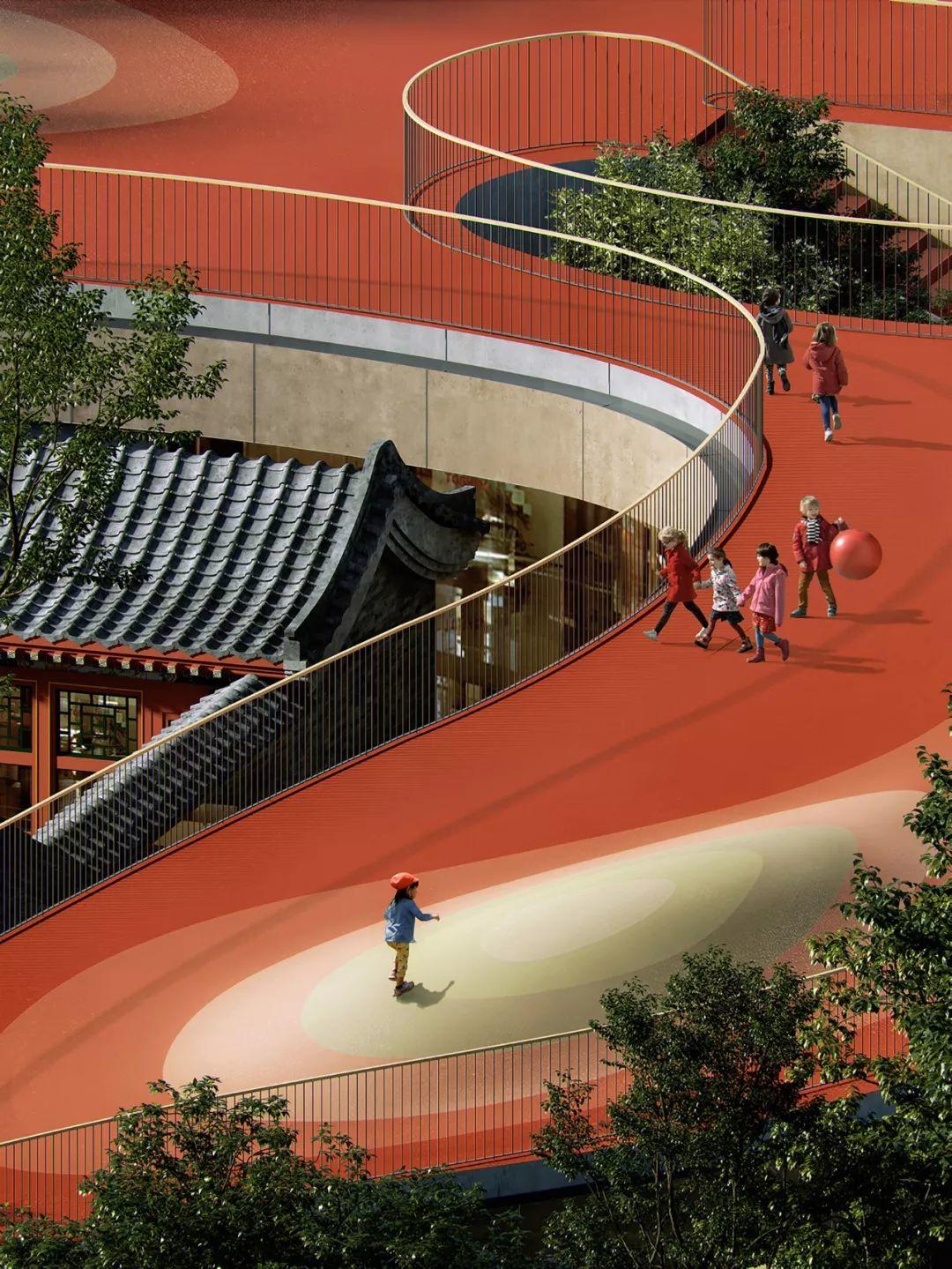 AD：MAD为北京四合院幼儿园设计漂浮屋顶，孩子们可以“上房揭瓦”啦-BlueDotCC, 蓝点文化创意