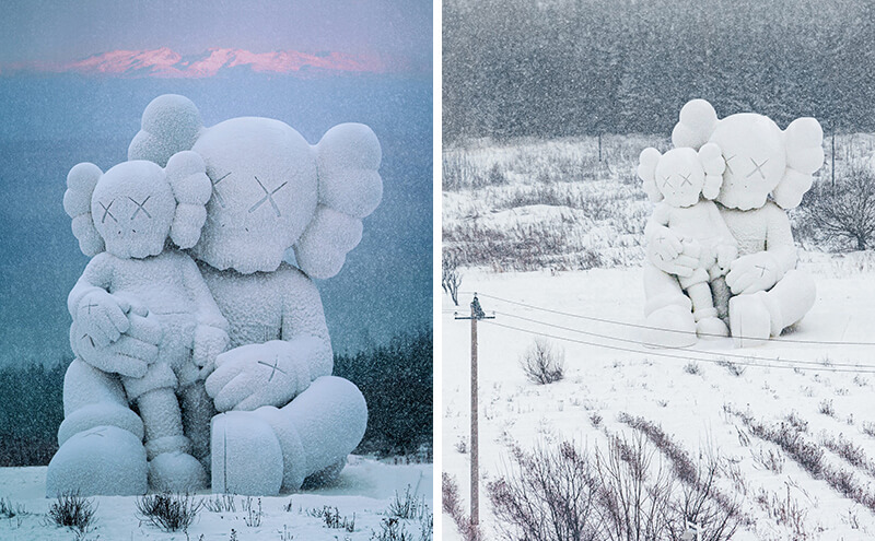 超浪漫的巨型雪雕亮相，“KAWS:HOLIDAY”第 8 站是中国长白山！